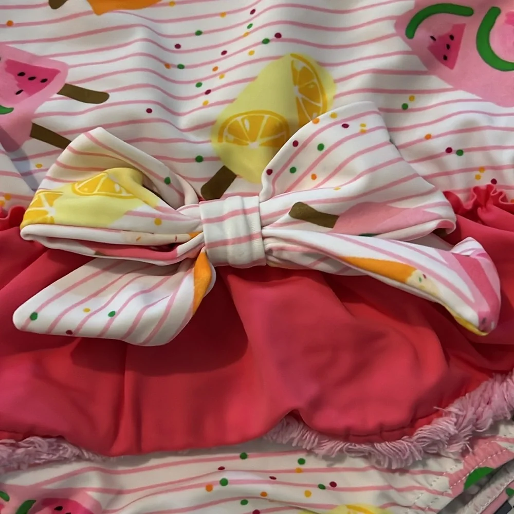 Mud Pie Toddler Girls Popsicle Swimsuit One Piece Ruffle 2T